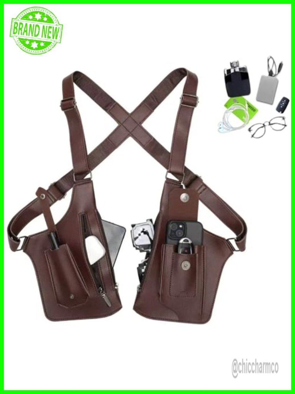 Tactical Anti-Pickpocket Hidden Underarm Wallet Crossbody Bag PU Leather